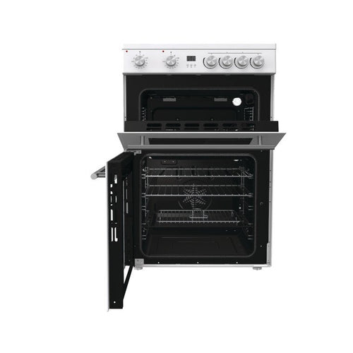 Hisense HDE3211BWUK - White Ceramic Electric Cooker - Double Oven - A+/A Energy