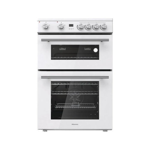 Hisense HDE3211BWUK - White Ceramic Electric Cooker - Double Oven - A+/A Energy