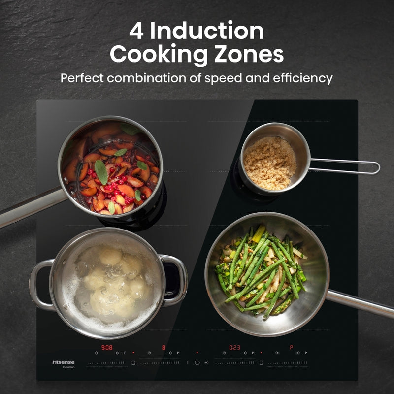 Hisense HI6442BSCE - Black Induction Hob - 4 Zones - 59cm