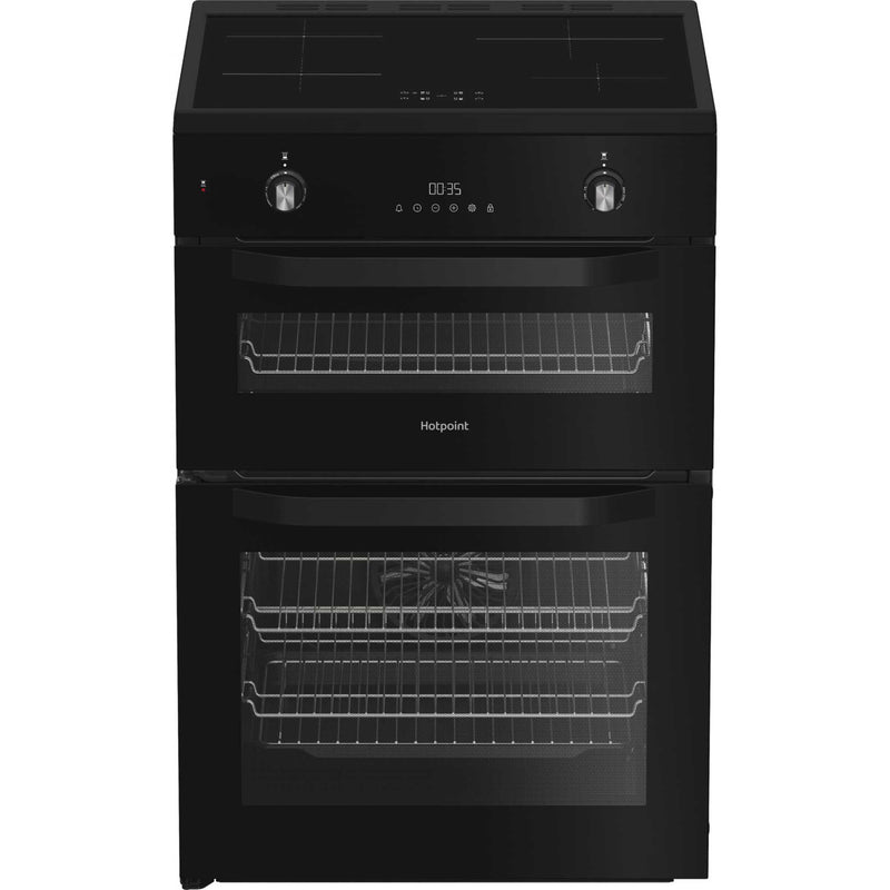 Hotpoint HDE6IDC2B1 - Black Electric Double Oven Cooker - 4 Zone Induction Hob - A Energy