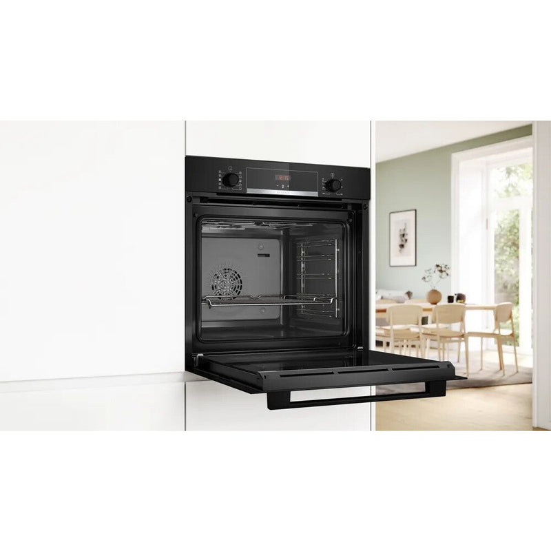 Bosch HQA534BB3B Series 4 - Black 71L Built-In Electric Single Oven - 3D Hot Air - A+ Energy Rating