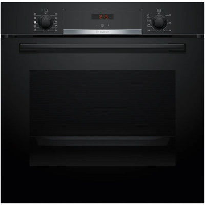 Bosch Series 4 HQA534BB3B - Black 71L Built-In Electric Single Oven with added steam function - 3D Hot Air - A+ Energy Rating
