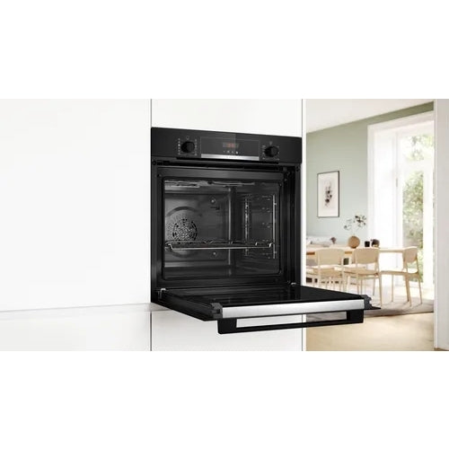 Bosch HQA574BB3B - Black 71L Single Oven - Pyrolytic Self-Cleaning - A+ Energy Rating