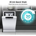 Hisense HS523E15WUK - White Slimline Dishwasher - 10 Place Settings - E Energy Rated