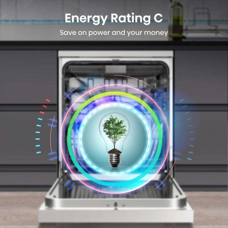 Hisense HS673C60WUK - White Dishwasher - 16 Place Settings - C Energy