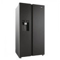 Haier HSW79F18DIPT - Slate Black Plumbed In American Fridge Freezer - 601L - D Energy Rating