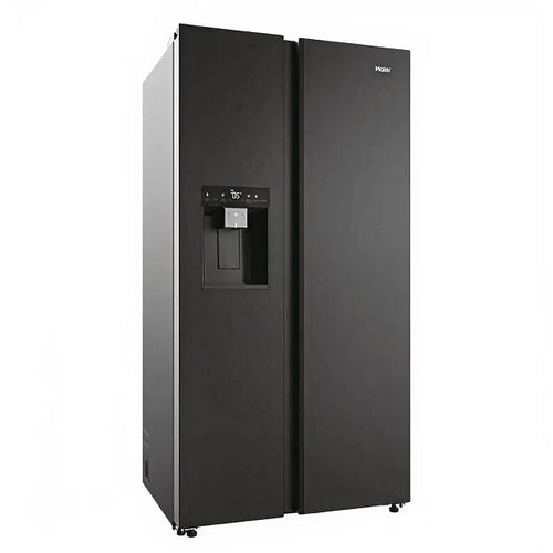 Haier HSW79F18DIPT - Slate Black Plumbed In American Fridge Freezer - 601L - D Energy Rating