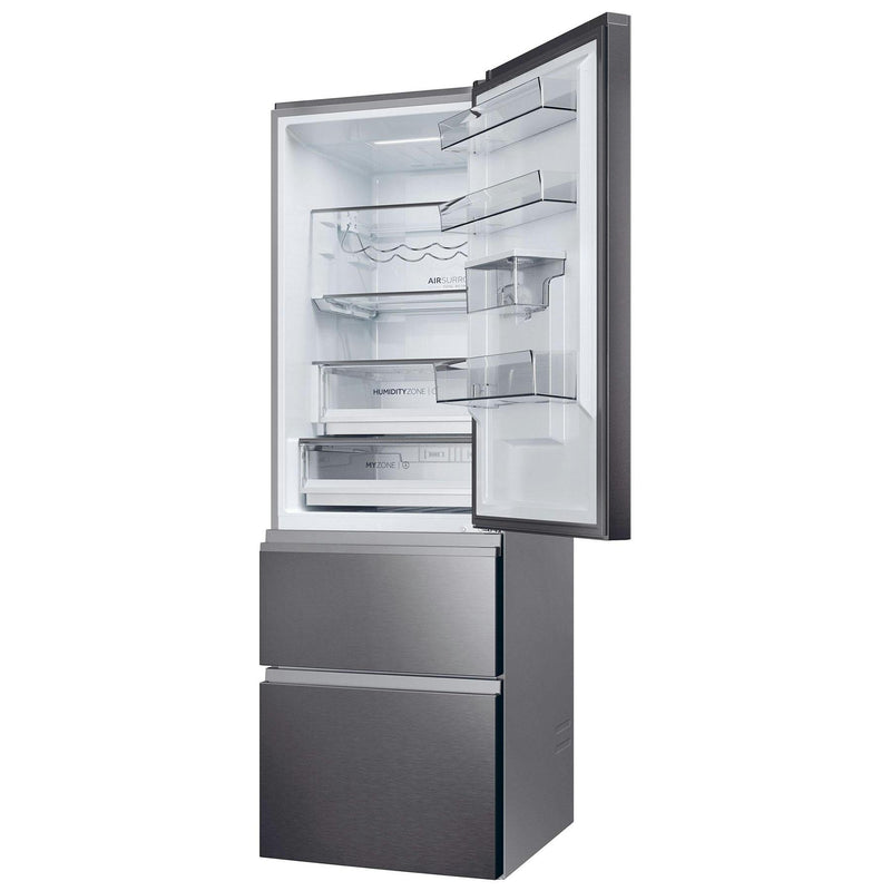 Haier HTW5618EWMP - Silver/Grey Fridge Freezer - 357 Litres - E Energy