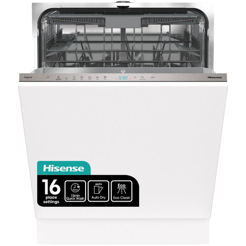Hisense HV643D60UK - Black Integrated Dishwasher - 16 Place Settings - D Energy