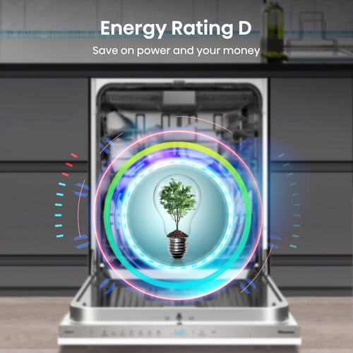 Hisense HV643D60UK - Black Integrated Dishwasher - 16 Place Settings - D Energy