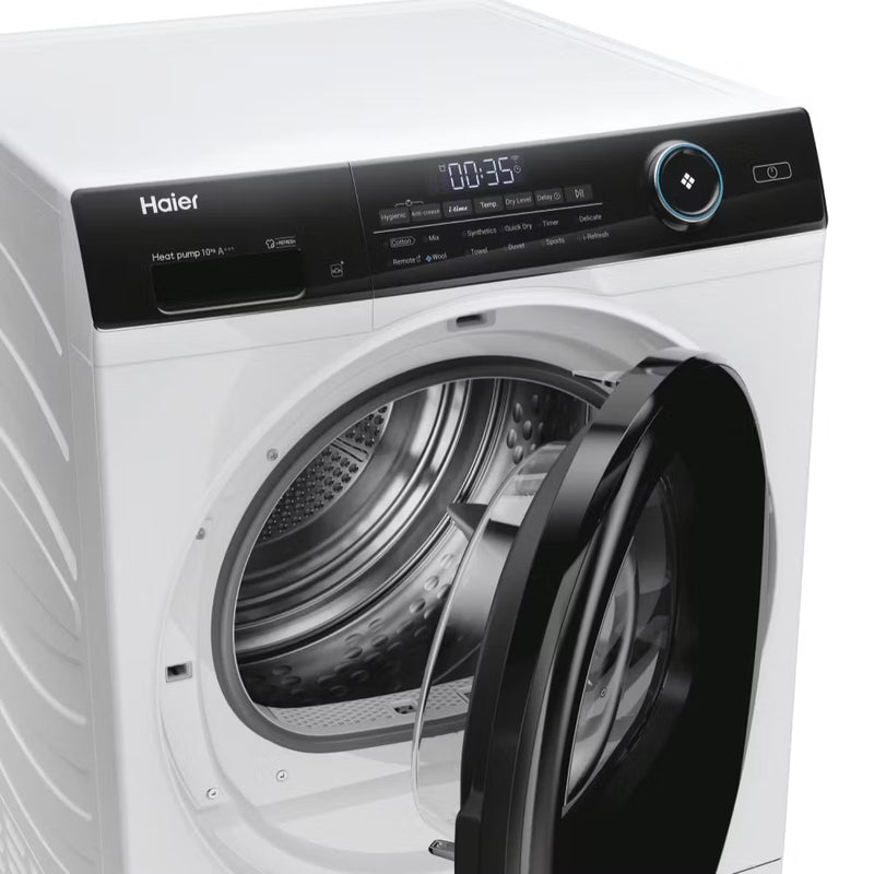Haier HD100-A3959E-UK - White 10KG Heat Pump Tumble Dryer - A+++ Energy