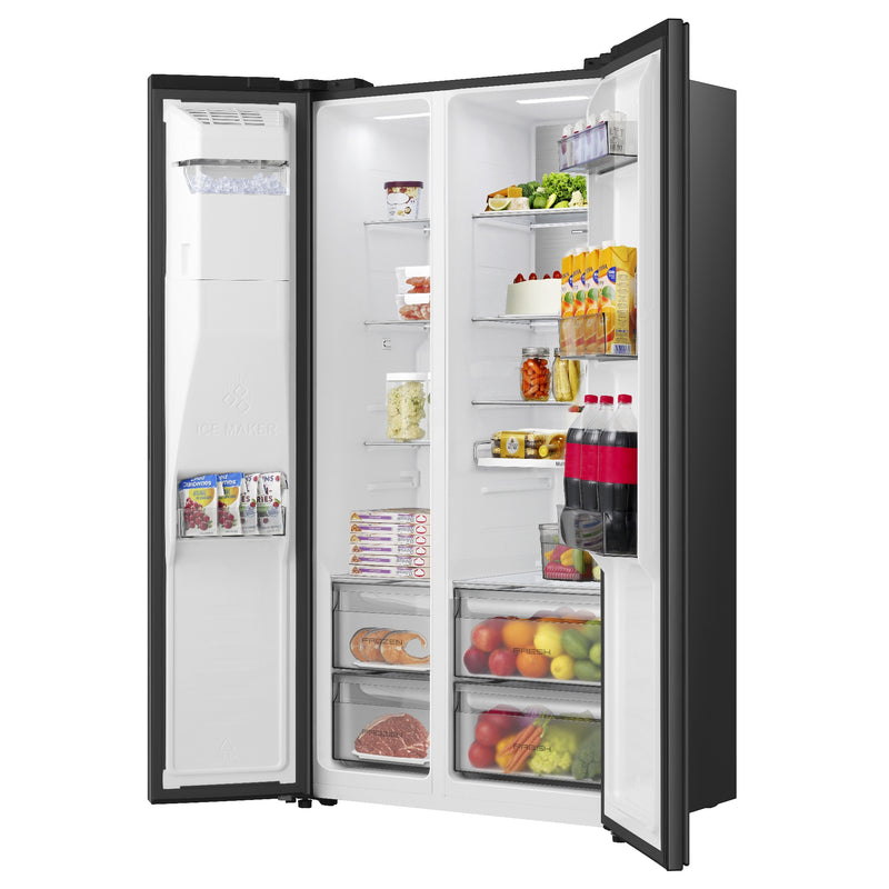 Hisense RS5P528SPFC - Black Steel American Fridge Freezer - 528 Litres - C Energy