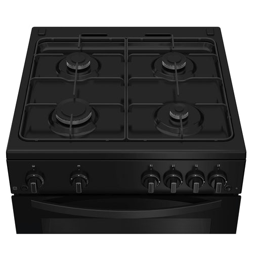Indesit IDG6GB - Black 60cm Double Oven Gas Cooker - 72L/32L - A/A+ energy