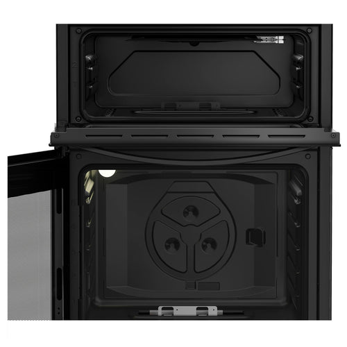 Indesit IDG6GB - Black 60cm Double Oven Gas Cooker - 72L/32L - A/A+ energy