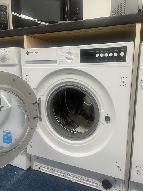 White Knight BIWM148 - White Integrated 8KG Washing Machine - 1400 RPM - D energy - Display