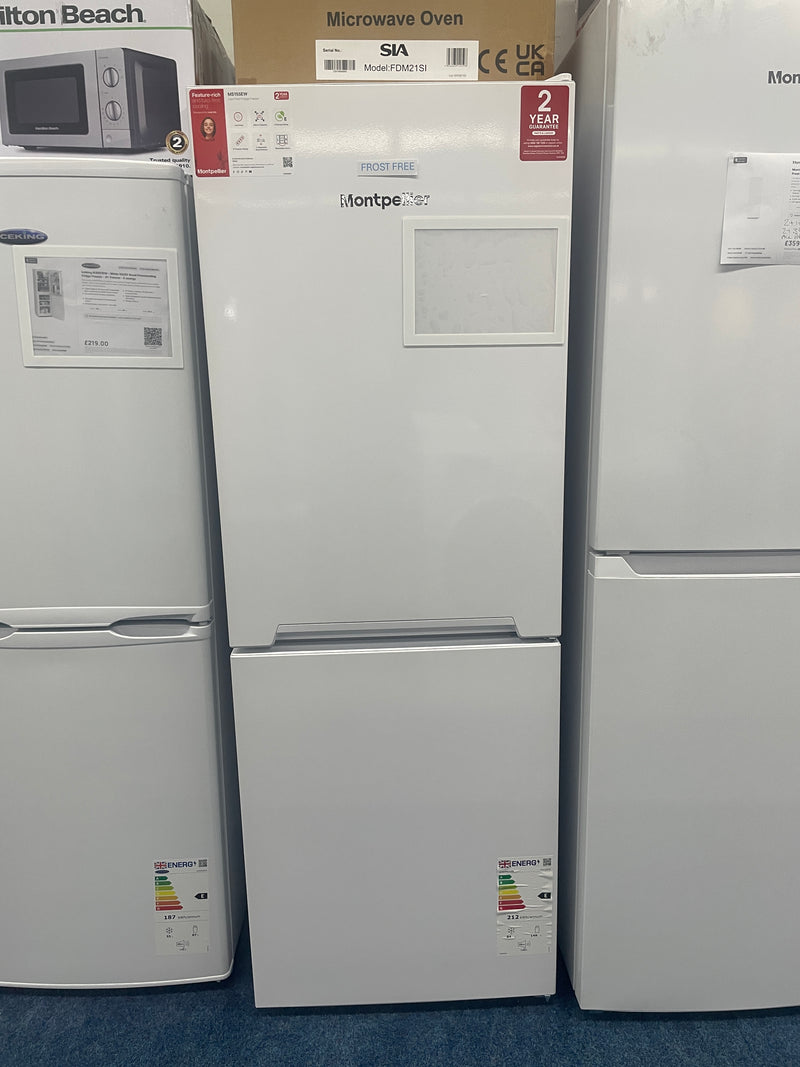 Montpellier MFF155EW - White Freestanding 60/40 Frost Free Fridge Freezer - E energy - Display