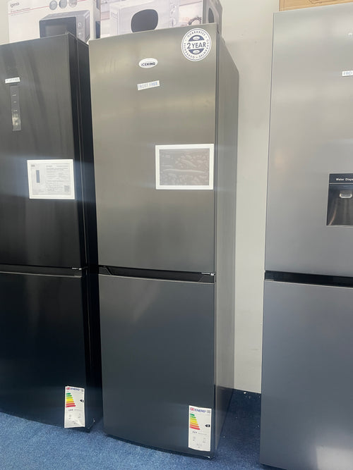 Iceking IK5050IX - Inox Freestanding Frost Free Fridge Freezer - E energy - Display