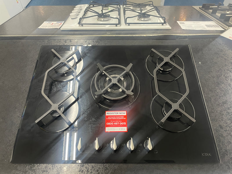 CDA HVG721BL - Black 5 Zone Gas Hob - Display