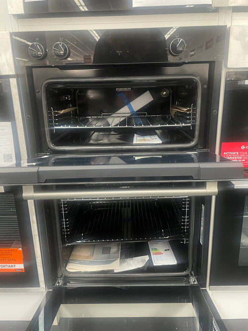 Montpellier MBIDO90 - Black Double Ovens - 39/81L - A/A Energy Rating - Display