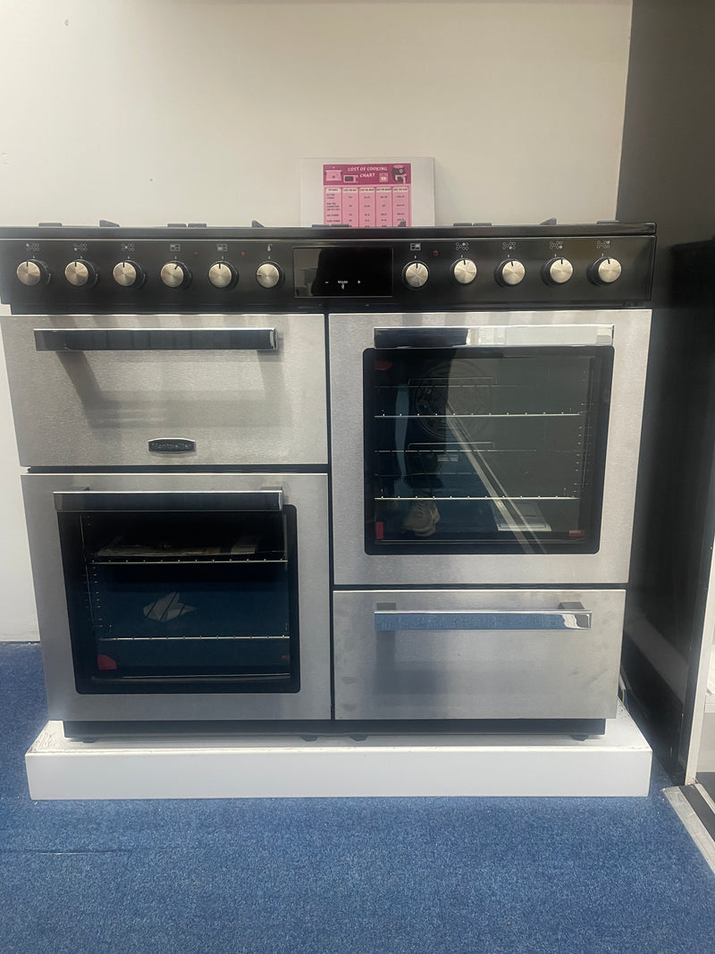 Montpellier MDFRC100X - Inox Dual Fuel Range Cooker - 100cm - A/A Energy Rating - Display