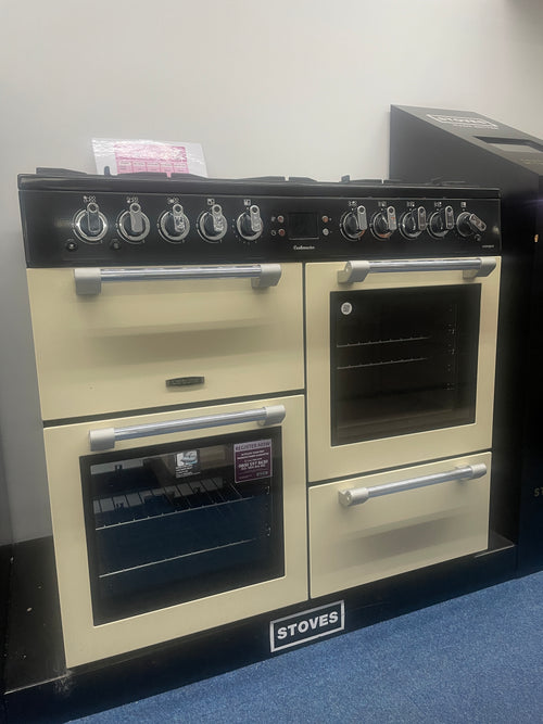 Leisure CK100G232C Cookmaster - Cream 100cm Gas Range Cooker - Dual Oven, 7 Burners, A+ Energy - Display