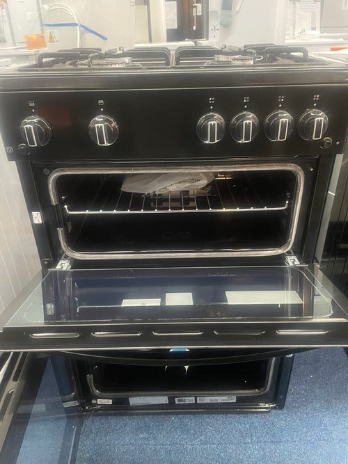 Indesit IDG6GB- Black 60cm Gas Double Cooker - A+ Energy Rating - Display