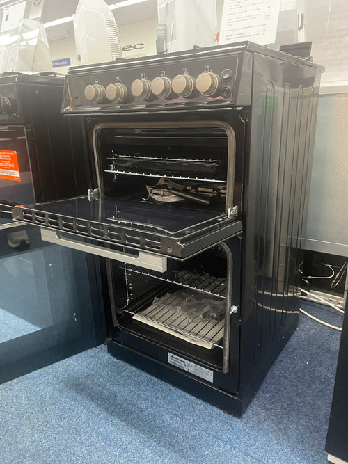 Montpellier MDOG50LK - Black 4 Zone Gas Cooker - Catalytic cleaning - A/A+ energy - Display