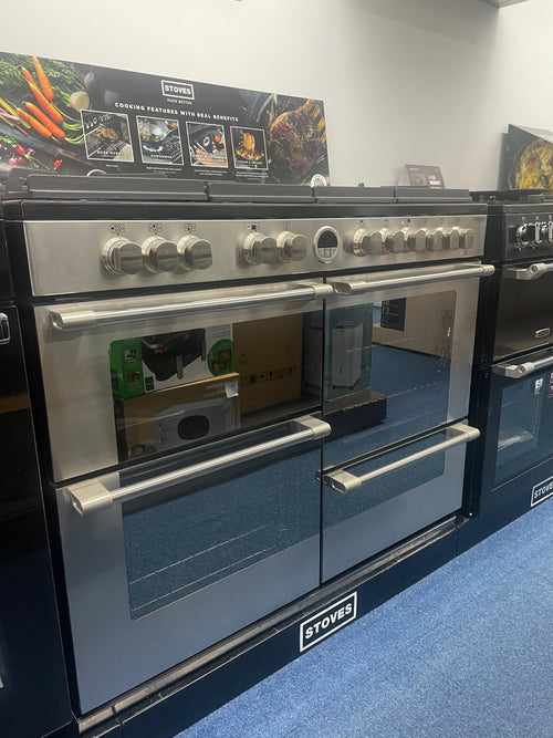 Stoves ST STER DX S1000DF GTG SS - 6 Zone Dual Fuel Cooker - A energy - Display