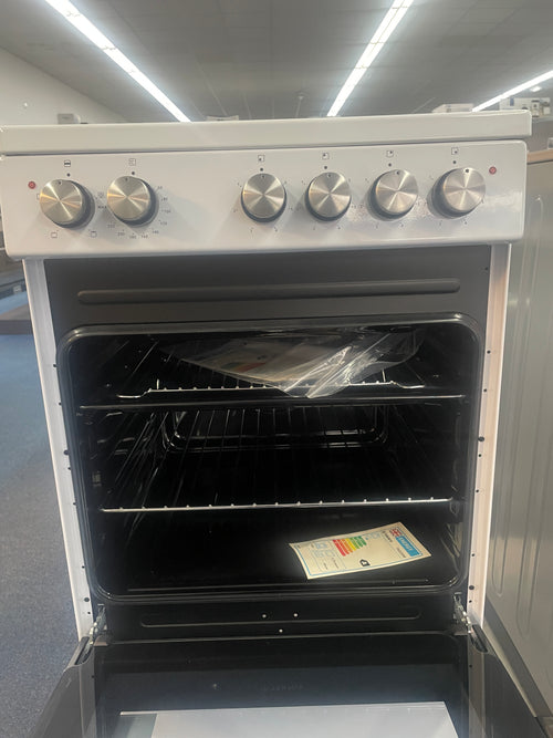 Teknix TKES54W - White 4 Zone Electric Single Oven - Manual cleaning - A energy - Display