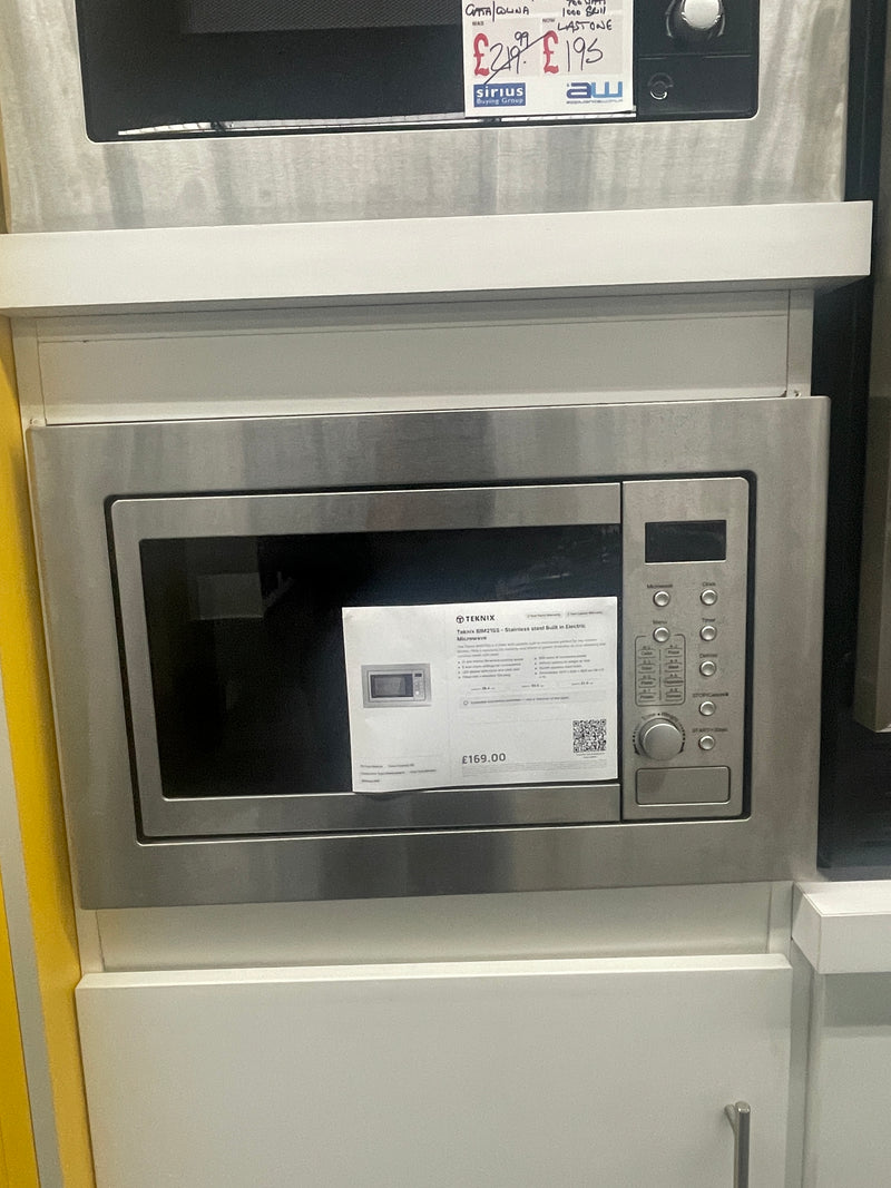 Teknix BIM21SS - Stainless steel Built in Electric Microwave - Display