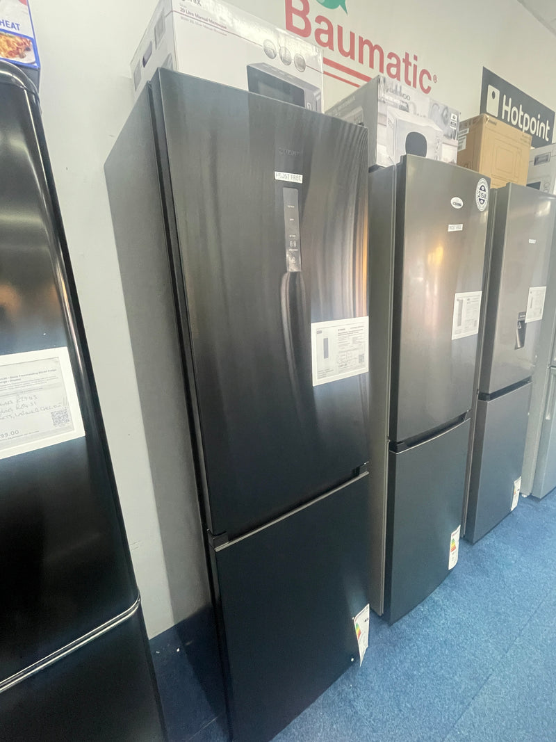 Teknix FFH1865BIX - Black Freestanding 60/40 Frost Free Fridge Freezer - D energy - Display