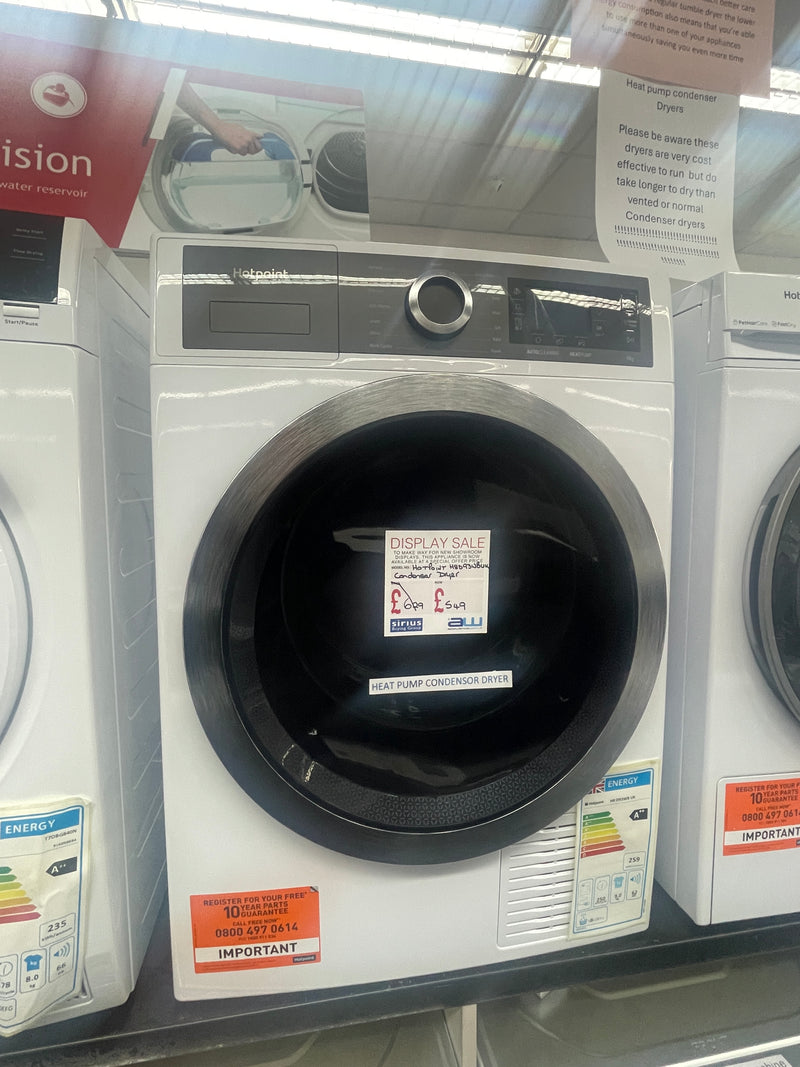 Hotpoint H8 D93WB UK - White 9KG Heat Pump Condenser Dryer - A++ energy - Display