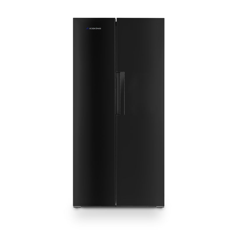 Iceking IQ30-SBS178BL - Black American Fridge Freezer - 445L - E Energy