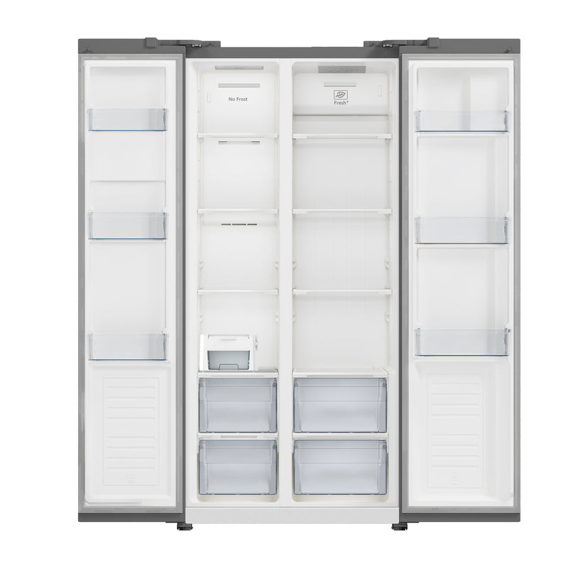 Iceking IQ30-SBS178BL - Black American Fridge Freezer - 445L - E Energy