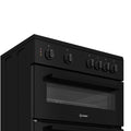 Indesit IT60V9KMB - Black 60cm Twin Cavity Electric Cooker - Double Cavity, Ceramic Hob, Steam&Clean - A Energy Rating