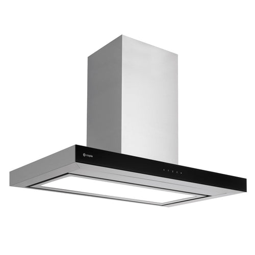 Caple PLASZC922 - Black Glass Chimney Hood - 90cm Plasma Zodiac - B Energy