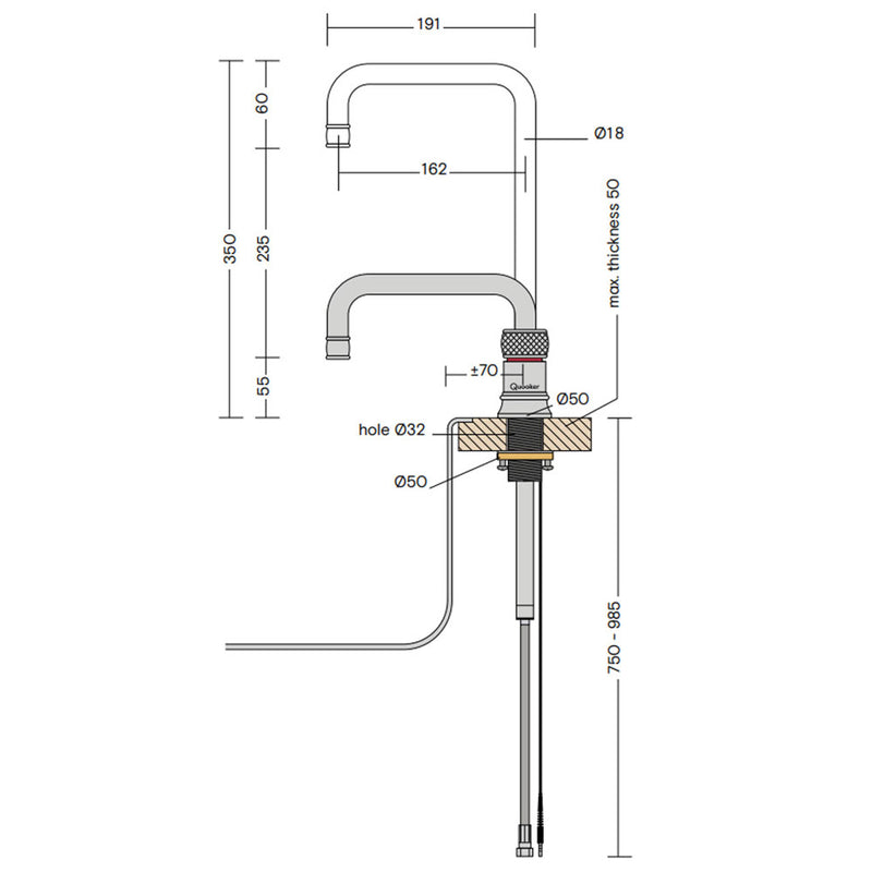 Quooker Tap Classic Nordic Square