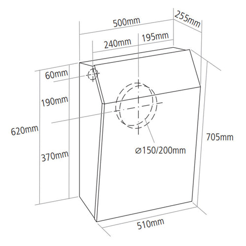 Caple DDMEXT40 - Stainless Steel Downdraft Extractor Motor - Outside Wall Installation