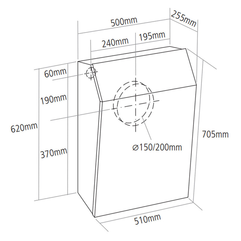 Caple DDMEXT40 - Stainless Steel Downdraft Extractor Motor - Outside Wall Installation