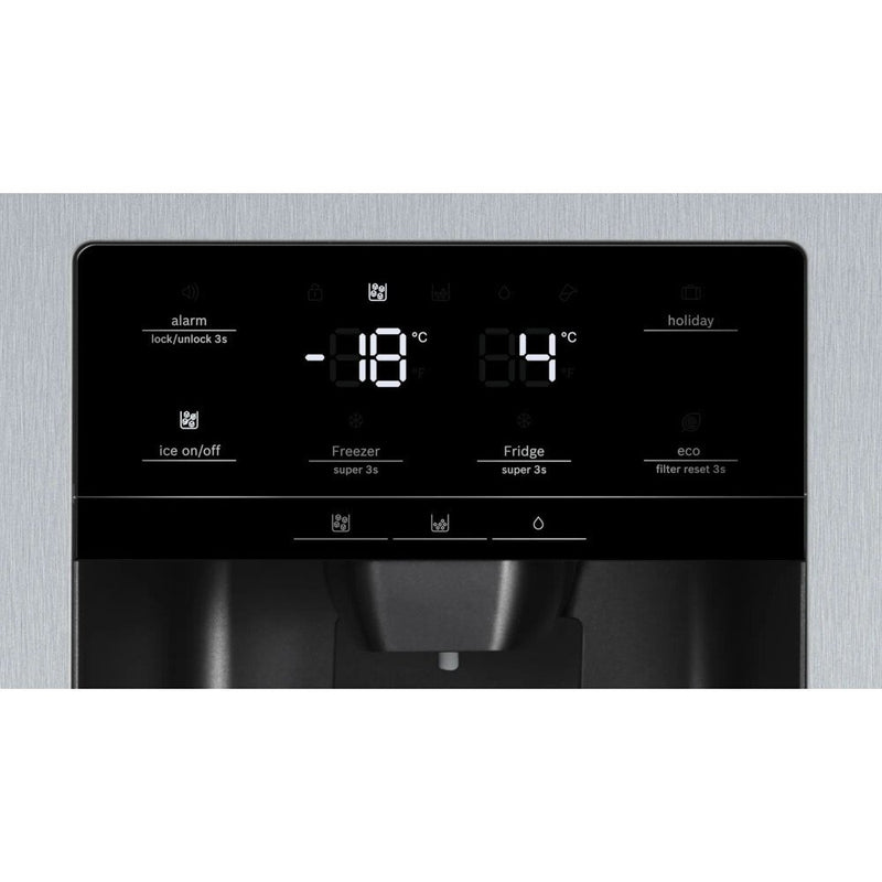 BOSCH Series 6 KAD93AIERG - Brushed Steel American Fridge Freezer - 533L Capacity - E Energy Rating