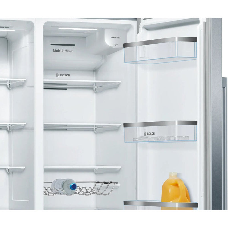 BOSCH Series 6 KAD93AIERG - Brushed Steel American Fridge Freezer - 533L Capacity - E Energy Rating