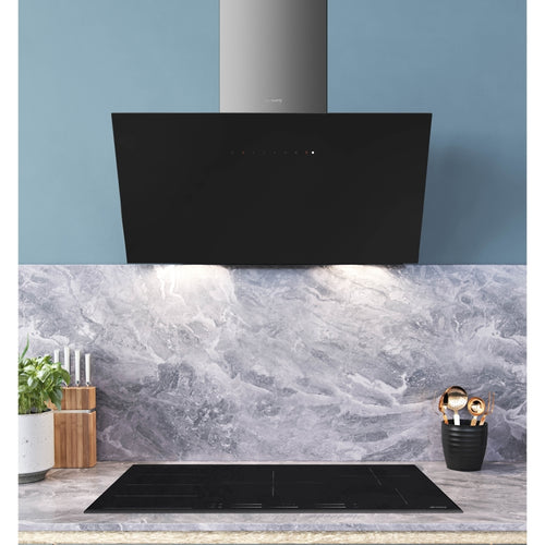 Smeg KICV90BL2 - Black Glass 90cm Chimney Cooker Hood - A+ Energy