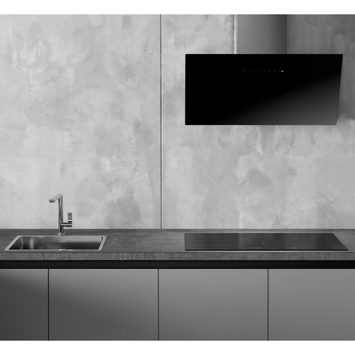 Smeg KICV90BL2 - Black Glass 90cm Chimney Cooker Hood - A+ Energy