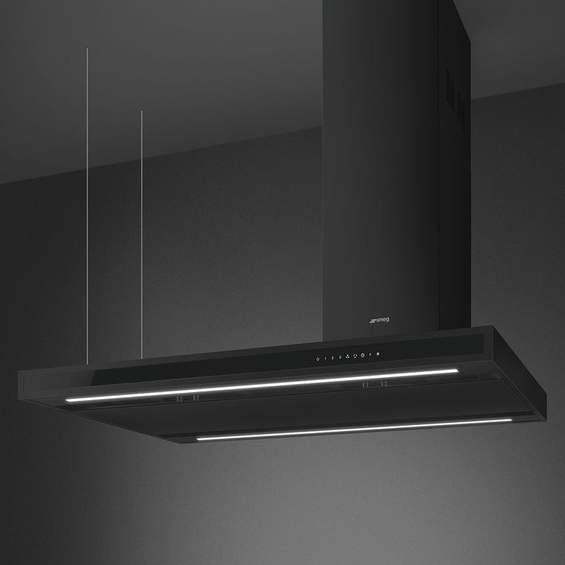 Smeg KLTI12L4MB - Matte Black Island Cooker Hood - 560 m³/h Extraction - A Energy