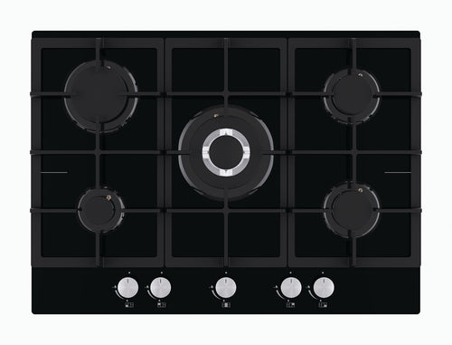 Lifestyle LSGOG70BK 70cm Gas on glass hob - cast iron supports