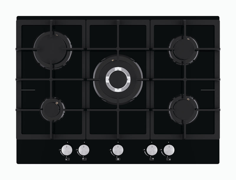 Lifestyle LSGOG70BK 70cm Gas on glass hob - cast iron supports