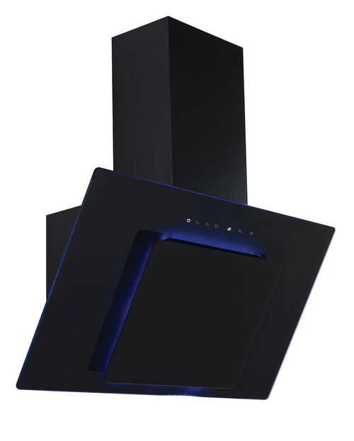 Lifestyle LSHDANBL70B 70cm Blue LED Angled Chimney Hood - Black