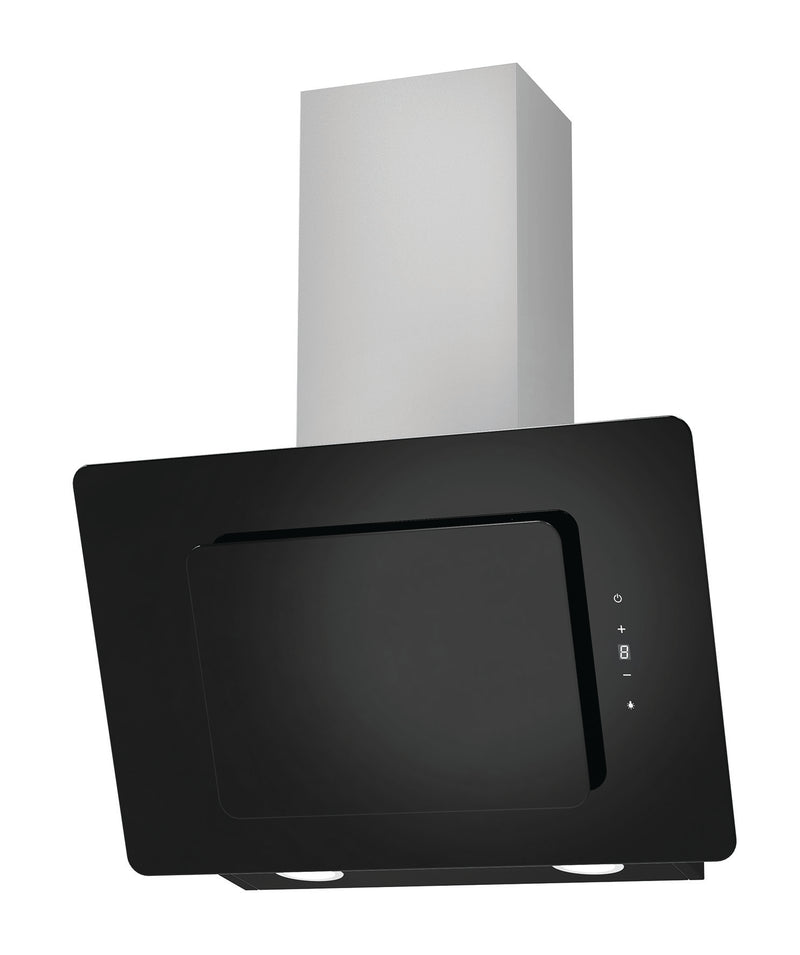 Lifestyle LSHDANGSS60B 60cm Angled Chimney Hood Black - Stainless Steel Chimney