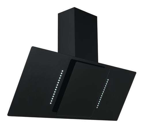 Lifestyle LSHDANWH90B 90cm White LED Angled Chimney Hood - Black