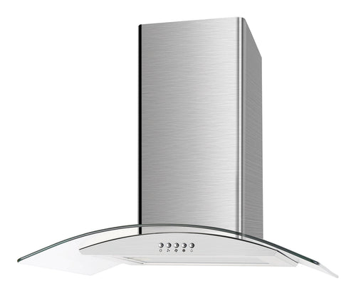 Lifestyle LSHDGC60S 60cm Curved glass Chimney Hood - Stainless Steel